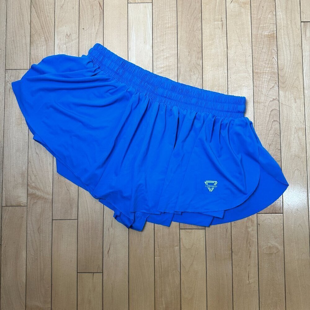 Luogonzi Flowy Running Yoga Shorts Size 2XL Bright Blue - Picture 2 of 7